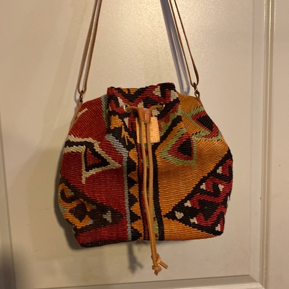 MATT Camron Handbags - Vintage Oversized MATT Camron Turkish Kilim Bag , Kilim Bucket Bag